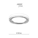 7728/76L MITRA LED SN Светильник металл/акрил/серебро/прозрачный LED 76Вт 4000K D400 IP20 INFINITA