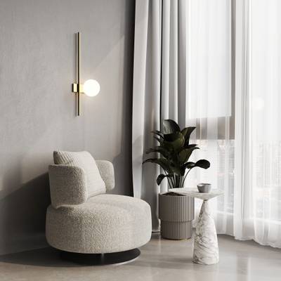 Настенный светильник с матовым плафоном 503052 латунь