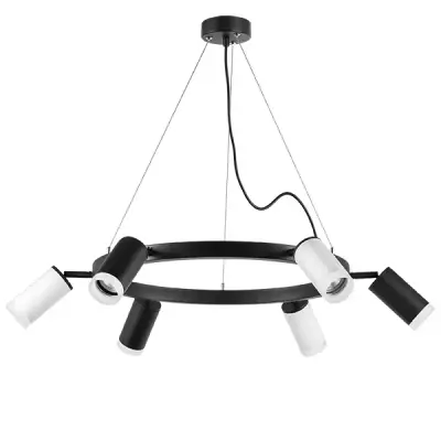 LR0163733630 Люстра RULLO 6х50W GU10 ЧЕРНЫЙ/БЕЛЫЙ (571016+214437-3+214436-3+202430-6)