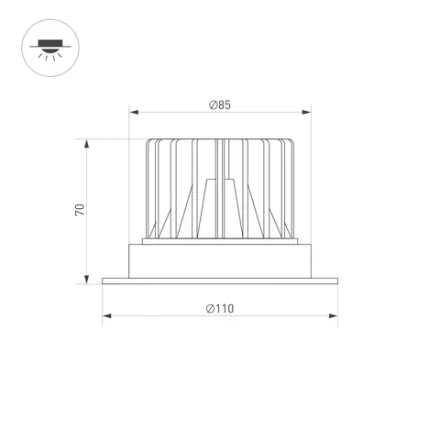 Светильник MS-ATLAS-TRIMLESS-R70-12W Day4000 (BK, 32deg, 230V) (Arlight, IP20 Металл, 5 лет)