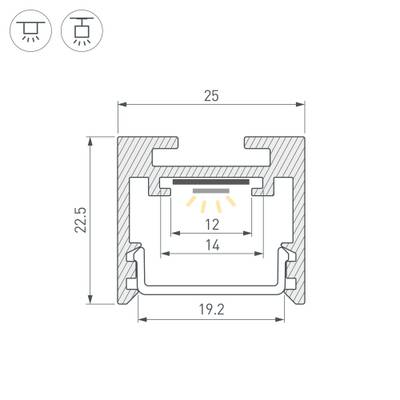 Профиль SL-LINE-2522-2500 WHITE (Arlight, Алюминий)