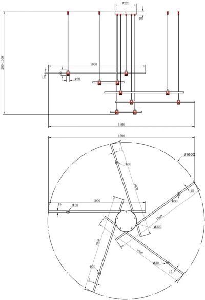 Подвесная люстра Arte Lamp ERRAI A2195SP-5BK, 1хLED