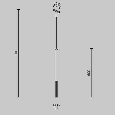 Трековый подвесной светильник Focus Led Basity 5Вт 36°, TR179-1-5WTW-M-B. TM Maytoni