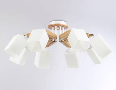 Подвесная люстра TR9522/8 WH/GD/FR белый/золото/белый матовый E27*8 max 40W D790*260