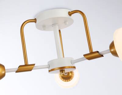 Светильник подвесной TR303321/3 WH/GD/CL/FR белый/золото/прозрачный/белый матовый E27*3 max 60W D620*210