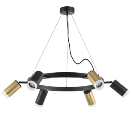 LR0164033730 Люстра RULLO 6х50W GU10 ЧЕРНЫЙ/ЗОЛОТО (571016+214440-3+214437-3+202430-6)