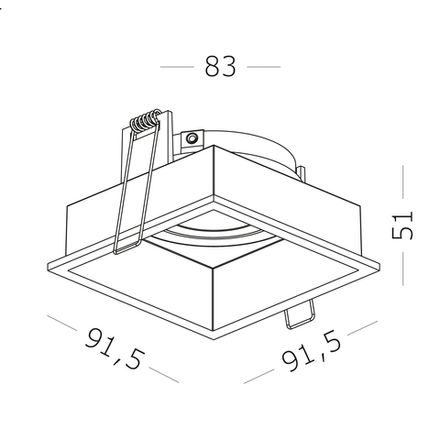 ST261.518.01 Св-к встр. Белый GU10 1*50W IP20 L91,5xW91,5xH5,2 220V Без ламп