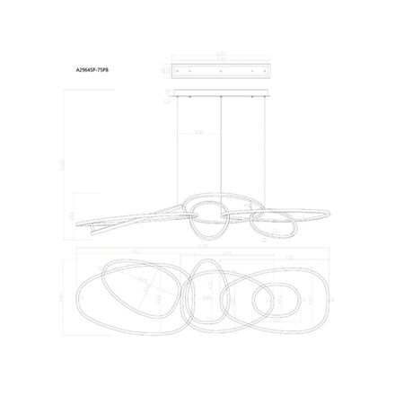 Подвесная люстра Arte Lamp ORACLE A2964SP-75PB, 1хLED