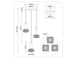 Светильник светодиодный подвесной LH31011/3 BS/TI латунь/янтарь 35W 3000K D450*1790