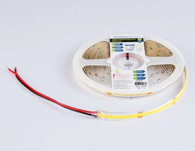 Светодиодная лента GS4753 COB 528Led/14W m/ 24V IP20 6500K/ 5m*10mm*2mm кратность резки 45.45mm (2 конт.)
