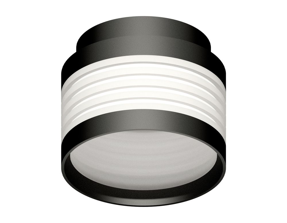 Корпус светильника накладной C8432 SBK/FR черный песок/белый матовый D110*H90mm GX53