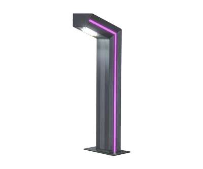 09207-F(220V),16(10) Светильник уличный Такоми серый 220V w15*7,5 h80 Led 10W (4000K) Декоративная подсветка розовая.