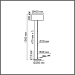 8251/2F MODERNI LN26 530 никель/серый, металл/текстиль Торшер Е27 2*60W 220V NIKKI