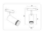 Светильник светодиодный трековый ZOOM для шинопровода Magnetic Ultra Slim GV1571 BK черный IP20 10W 4200K 48V 15-51° D55*185