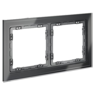 VLS110207 Рамка стеклянная VOLTUM S70 на 2 поста, (графит, стекло) (ТМ Maytoni)