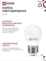 Лампа светодиодная LED-ШАР-VC 14Вт 230В E27 6500К 1330лм IN HOME 4690612047836