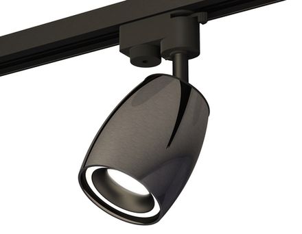 Комплект трекового однофазного светильника с акрилом XT1123010 DCH/SBK/FR черный хром/черный песок/белый матовый MR16 GU5.3 (A2521, C1123, N7111)