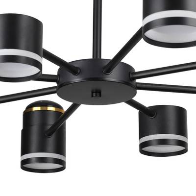 8234/8C COMFI LN25 черный, металл/акрил Люстра потолочная LED GX53 8*10W + LED-проектор 4*5W 2700К 220V VIRSAVA