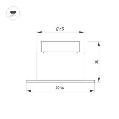 Светильник MS-GLORY-BUILT-R54-5W Warm3000 (NI, 38 deg, 230V) (Arlight, IP54 Металл, 5 лет)