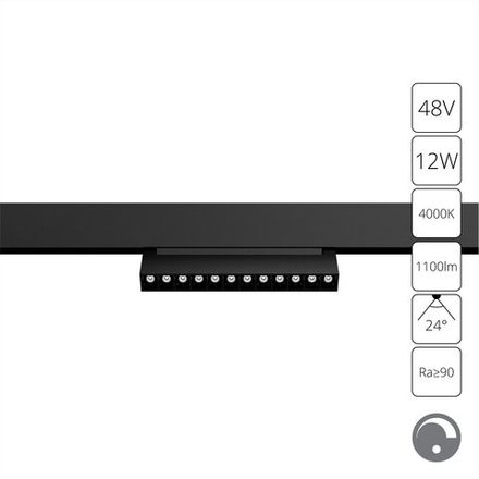 Магнитный трековый светильник Arte Lamp LINEA 0.1-10V A4686PL-1BK, 1хLED