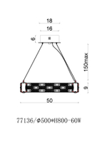Люстра подвесная Festo Gold FL1051-6P, LED