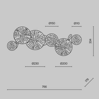Настенный светильник (бра) Lovetann E14х4, MOD082WL-04G. TM Maytoni