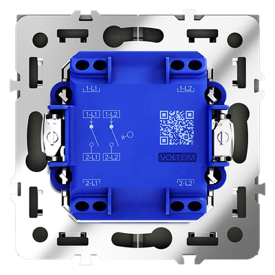 VLS020108 Выключатель встраиваемый VOLTUM S70 двухклавишный 10А, (черный матовый) (ТМ Maytoni)
