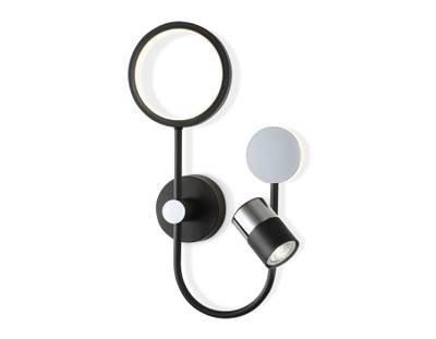 Настенный светодиодный светильник со сменной лампой FL51601/3 BK/CH черный/хром 11W 4200K+GU10 424*275*100