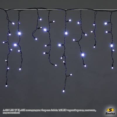 A-020 LED W FLASH светодиодная "бахрома" 3x0.6м 140LED черный провод влагозащ., морозостойкий