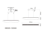 08020-120AS,19 Подвес Майра черный w120*24 h150 Led 37W (3000K)
