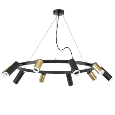 LR0204058750 Люстра RULLO 10х50W GU10 ЧЕРНЫЙ/ЗОЛОТО (571020+214440-5+214487-5+202430-10)