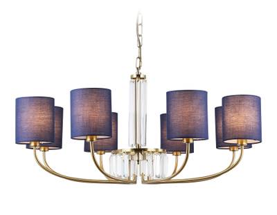 Светильник подвесной LH71273/8 BS/DB латунь/темно синий E14/8 max 40W D820*840