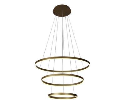 08223,33(3000K) Люстра Тор матовое золото d80+60+40 h200 Led 110W (3000K) диммируемая, с пультом ДУ