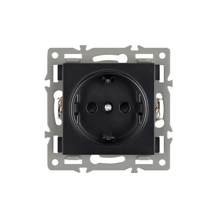 Механизм электрической розетки SCT-MEU1-PL-BK (250V, 16A) (Arlight, -)