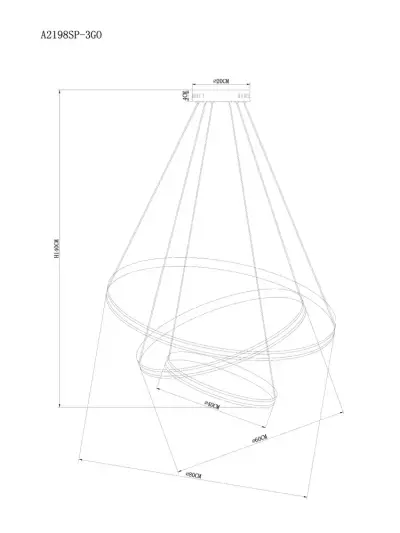 Подвесная люстра Arte Lamp MERIDIANA A2198SP-3GO, 1хLED