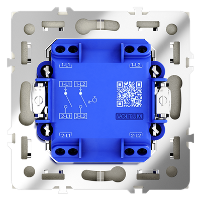 VLS020605 Выключатель с самовозвратом встраиваемый VOLTUM S70 двухклавишный 10А, (сталь) (ТМ Maytoni)