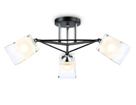 Светильник подвесной TR303072/3 BK/CH/FR черный/хром/белый матовый E27/3 max 40W D560*250