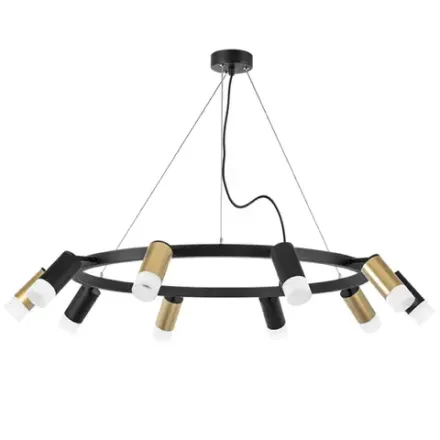 LR0204053751 Люстра RULLO 10х50W GU10 ЧЕРНЫЙ/ЗОЛОТО (571020+214440-5+214437-5+202431-10)