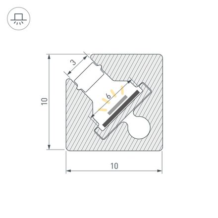 Профиль c экраном SL-KANT-H10-SQUARE-2000 CHAMPAGNE GOLD (Arlight, Алюминий+пластик)