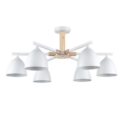 8095/6C MODERNI LN25 белый/белый металл, дерево/металл Люстра потолочная Е27 6*60W 220V COLANGE