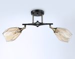 Светильник подвесной TR303032/2 SB/BK/TI  бронза/черный/янтарь E27/2 max 40W 580*145*280