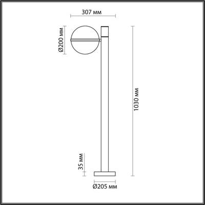 4832/1F NATURE ODL21 739 черный/акрил Ландшафтный светильник E27 1*10W IP44 LOMEO