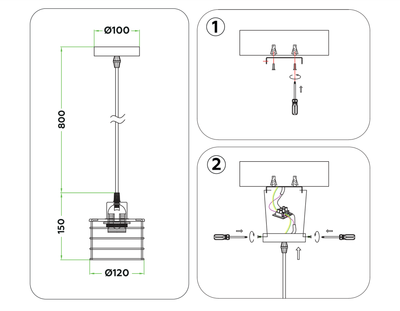 Подвесной светильник в стиле лофт TR8068 BK черный E27 max 40W D120*950