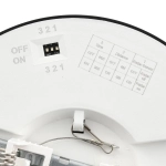 7788/12L MITRA LED SN 537 Светильник пластик/белый/черный LED 12Вт 3000/4000/6500К D170 IP44 CCT/датчик движения NEBULA BLACK