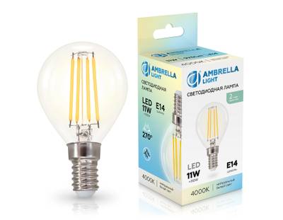 Лампа светодиодная Filament 451134 LED P45 11W E14 4000K 220-240V