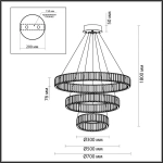 5015/88L L-VISION ODL23 589 золотой/прозрачный металл/хрусталь Люстра LED 88W 4000K 8800Лм VEKIA