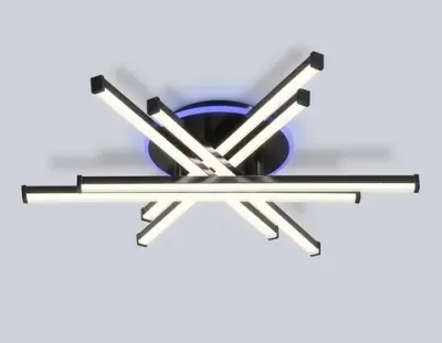 Светильник светодиодный потолочный FL6272 BK черный 76W 3000K-6400K+RGB 700*615*135 (ПДУ ИК)