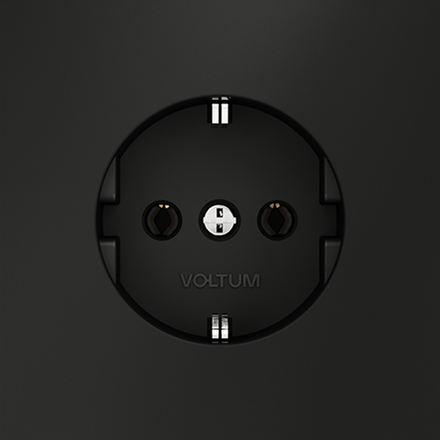 VLS040108 Розетка встраиваемая VOLTUM S70 с заземлением 16А, (черный матовый) (ТМ Maytoni)
