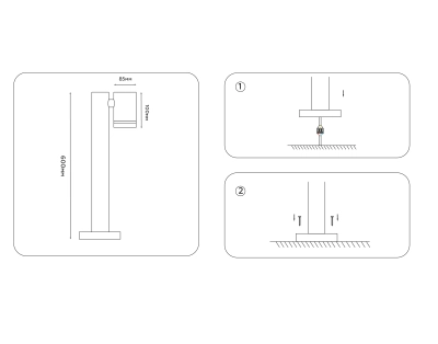 Светильник уличный ландшафтный поворотный ST3343 BK черный IP54 GX53 max 15W 100*85*600