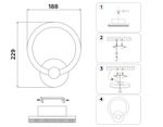 Светильник светодиодный настенный FA3849 WH белый 14W 3000K-6400K 229*188*100